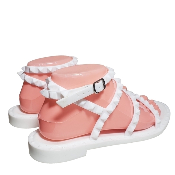 Steve Madden Travel-J White Studded Flat Jelly Sandals Sz 5, 7, 8, 9 - Picture 6 of 8